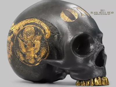 black skull head 3D model
