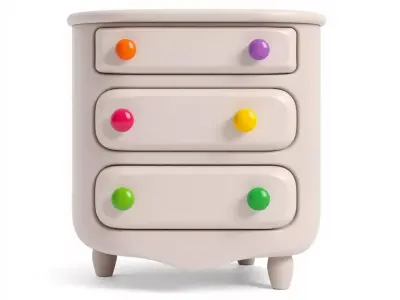 Colorful Dresser Drawer Model Pack Low-poly 3D model