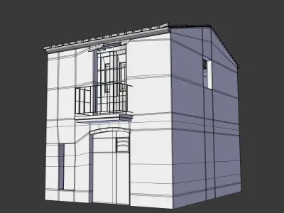 Post-Apocalyptic Abandoned House Free low-poly 3D model