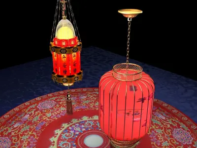 Chinese red  Lantern   3D model get