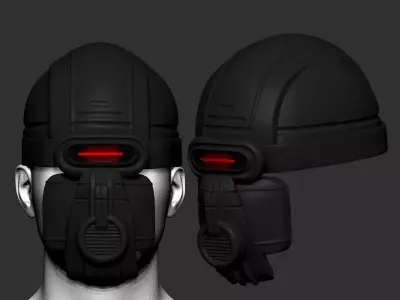 helmet high poly sculpt 3d printable  3D model 9