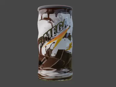 Metal can - Chocolate Powder Low-poly 3D model
