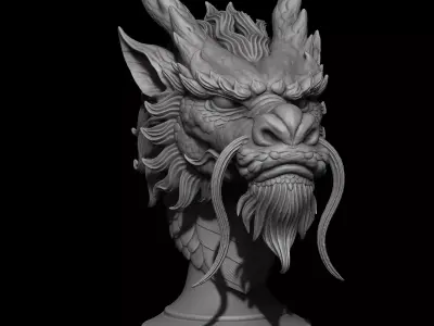 Chinese Dragon Bust 3D print model