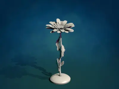 Daisy Gerbera sculpture 3D print model