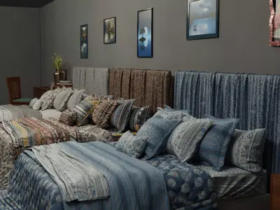 Modern Bed Collection 3D model