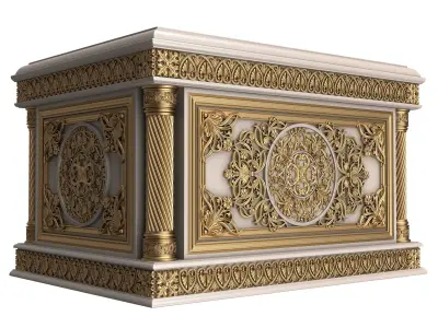 Chest 04 White Low-poly 3D model