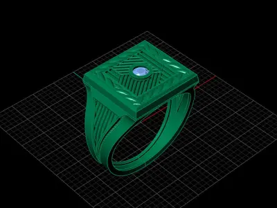 Print Ready STL 3DM  Gents Rings Diamond Men Ring  3D print model 26