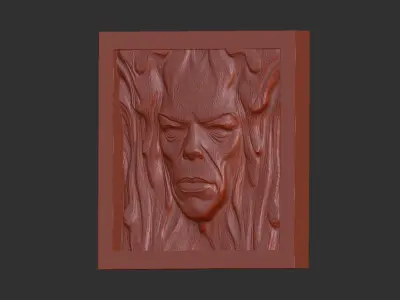 melted man face wall decor 3D print model