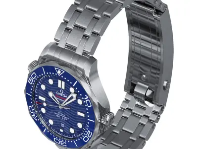Omega Seamaster Diver 300M blue 3D model