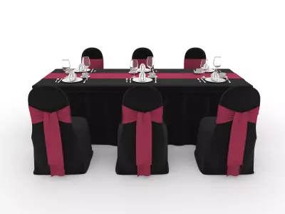 Banquet Table and Chair 144 3D model
