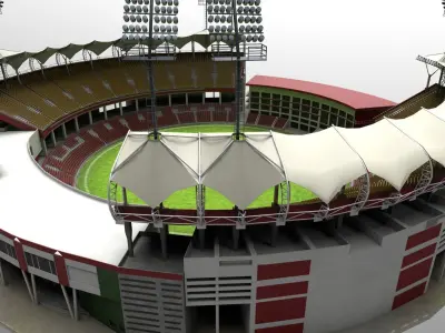 Trivandrum Stadium Low-poly 3D model