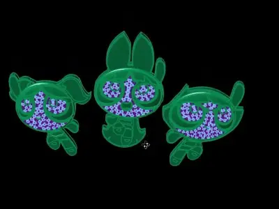 Powerpuff Girls pendants  3D print model