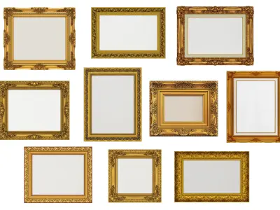 Collection of 3d models Frame picture gold v1 3D model