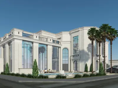 neo classic villa 3D model purchase