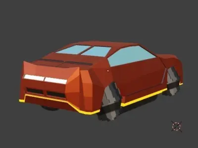 Low poly space car Low-poly 3D model