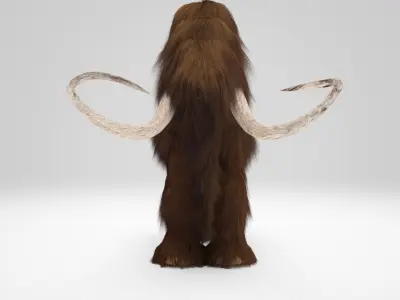 Mammoth woolly with long tusks 3D model