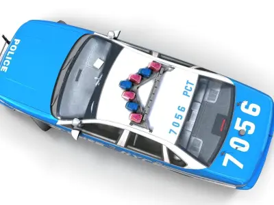 NYPD  police car Low-poly 3D model