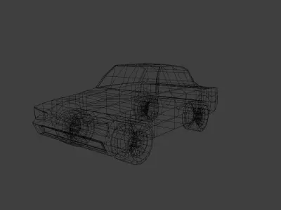 A Yellow Low Poly Car Model 3D model