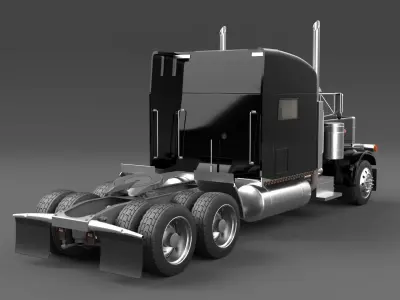 Peterbilt-379 peterbilt semi truck 3D model