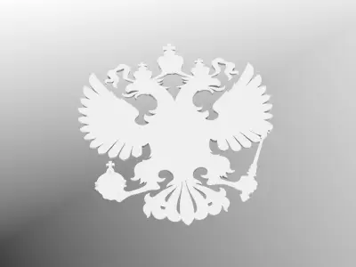 coat of arms two-headed eagle with stones 3D model