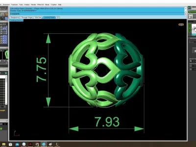 Elegant Heart Openwork Jewelry Bead  4081 3D print model