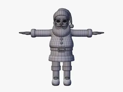 Santa Claus in red  Low-poly 3D model