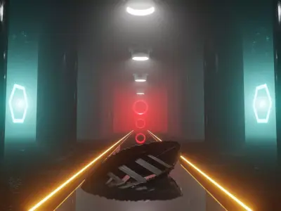 Hallway adi shoes in tunnel Free 3D model