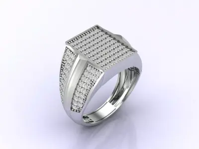 Print Ready STL 3DM  Gents Rings Diamond Men Ring  3D print model 96
