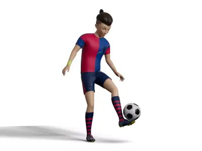 Football Player Parker - MAYA Rigged and Blender Rigged Low-poly 3D model