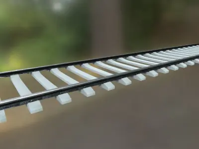 Rails rusty  and new Low-poly 3D model