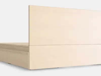 MALM Bed frame high w 2 storage boxes 29 Low-poly 3D model