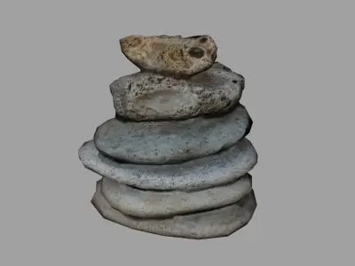 Zen Stones Low Poly Model Free low-poly 3D model