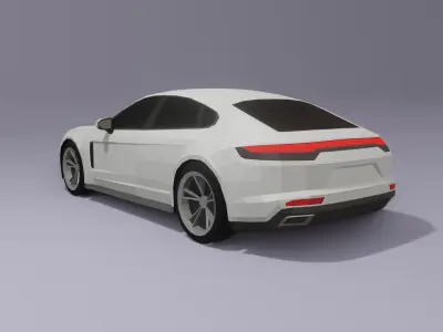 Porsche Panamera low poly 3D model Low-poly 3D model
