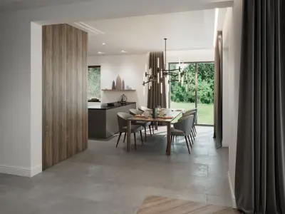 Living Room and Kitchen Scene for Cinema 4D and  Vray 6 ACES 3D model
