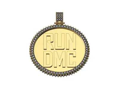 RUN DMC Iced Diamond pendant with bail 3D print model