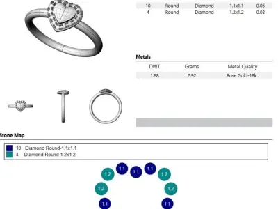 diamond ring jewelry - love 3D print model