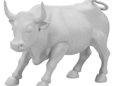 Bronze Bull Statue 3D model