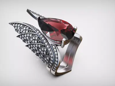 Wings Ring doubles 3D print model