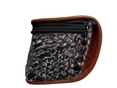 Scaled Metal Leather Pouch Case Low-poly 3D model