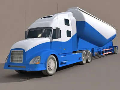 Blue Tanker Truck 12 3D model