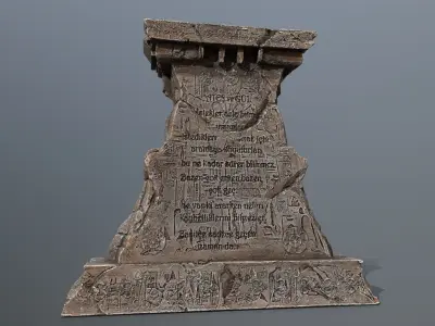 Lion fountain Low-poly 3D model