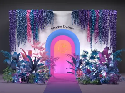 Fantasy Tropical Booth 3D model