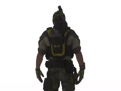 SWAT Team Soldier  Police Tactical Unit 3D Model Low-poly 3D model
