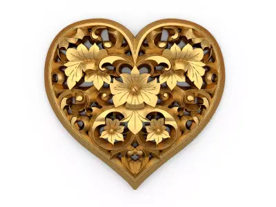 Heart decorative ornament onlay cnc 3d printing stl 02 3D print model