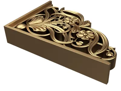 Bracket Carved Plaster Molding Decoration 04 Low-poly 3D model