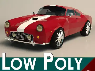 Low Poly Muscle Car 01 Low-poly 3D model