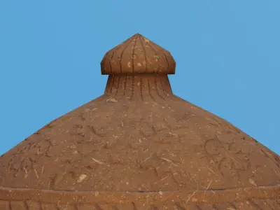 Ornate Clay Urn 2 Low-poly 3D model