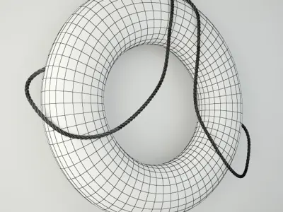 Coastal Red Life Preserver 3D model