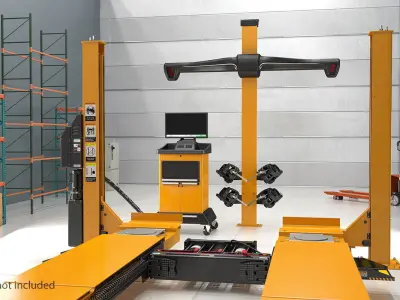 Wheel Alignment Equipment Generic with Car 3D model