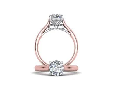 7mm 4prong Bow design Classic Engagement ring 3dmodel  N10314 3D print model